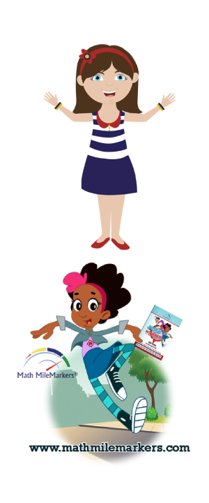 A cartoon picture of a girl and a woman