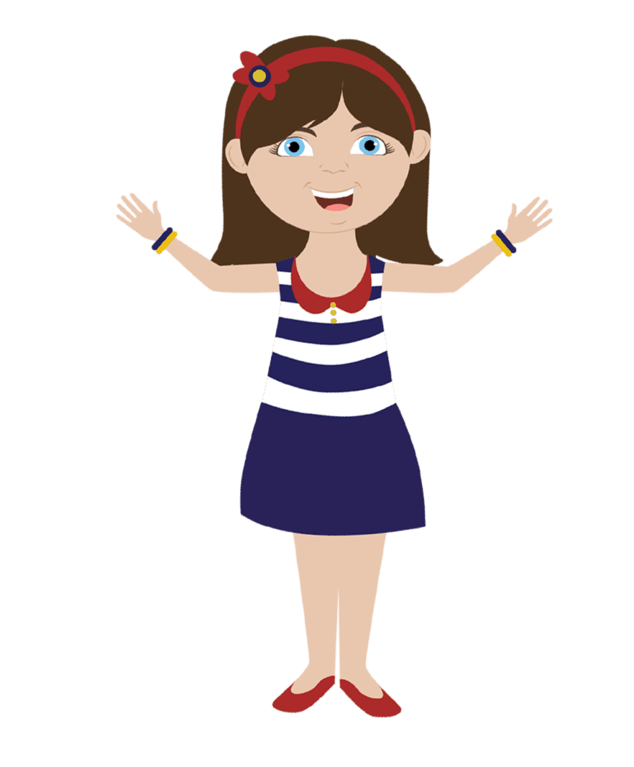 A cartoon of a girl in sailor 's outfit.