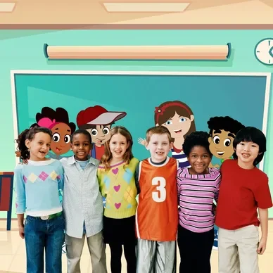 rs=w_388,h_388,cg_true A group of children standing in front of a classroom.